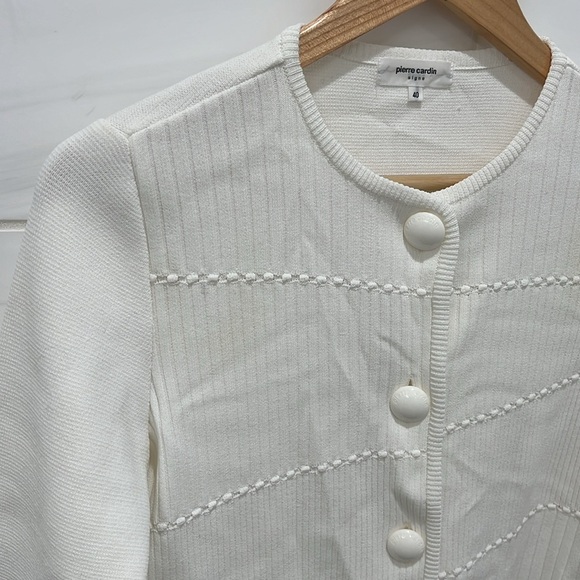Pierre Cardin Signe | Vintage White Button Up Cardigan - Size 40/Small - Picture 4 of 8
